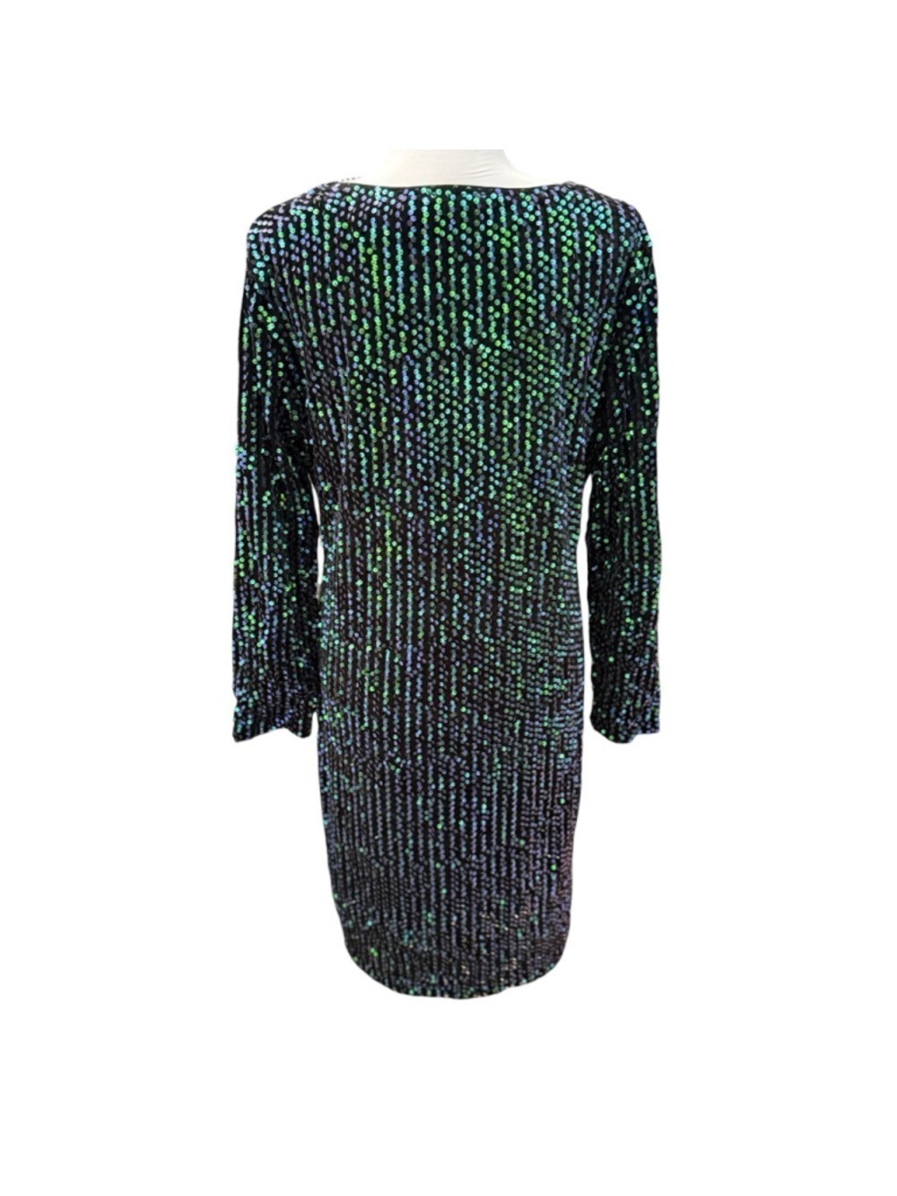 Black Green Sequin Bodycon Dress 16W Party Cocktail - Picture 3 of 4